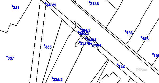 Parcela st. 334/6 v KÚ Štítary na Moravě, Katastrální mapa