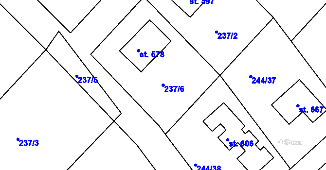 Parcela st. 237/6 v KÚ Štítina, Katastrální mapa