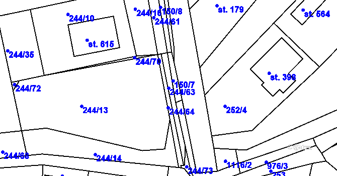 Parcela st. 244/63 v KÚ Štítina, Katastrální mapa
