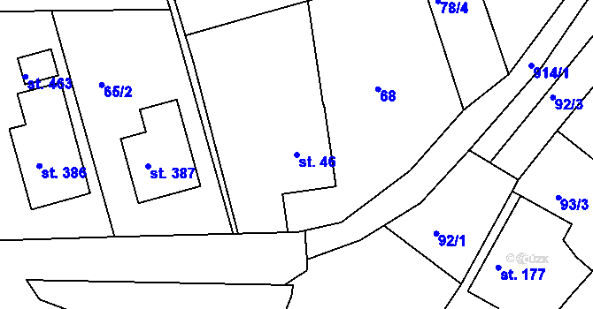 Parcela st. 46 v KÚ Štítina, Katastrální mapa