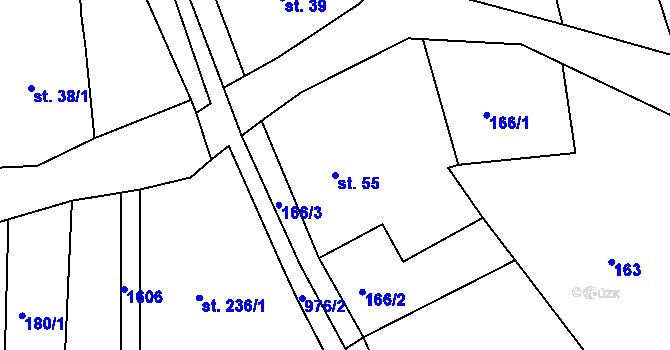 Parcela st. 55 v KÚ Štítina, Katastrální mapa