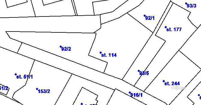 Parcela st. 114 v KÚ Štítina, Katastrální mapa