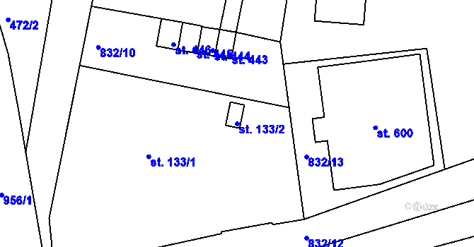 Parcela st. 133/2 v KÚ Štítina, Katastrální mapa