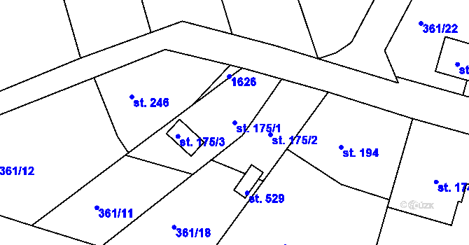 Parcela st. 175/1 v KÚ Štítina, Katastrální mapa