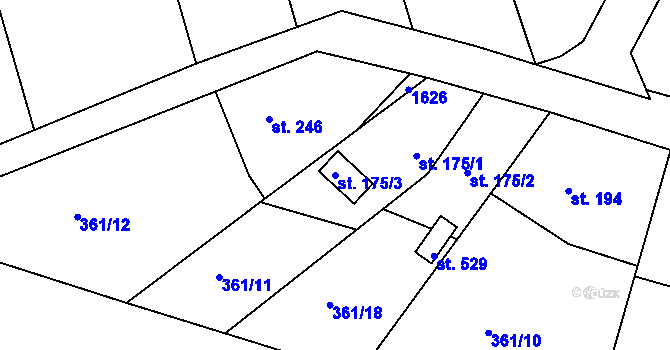 Parcela st. 175/3 v KÚ Štítina, Katastrální mapa