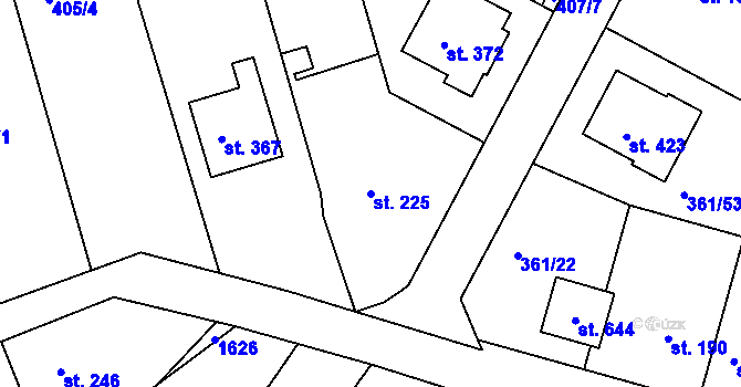 Parcela st. 225 v KÚ Štítina, Katastrální mapa