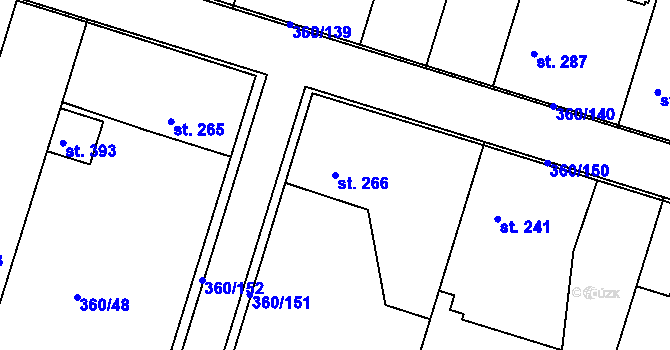 Parcela st. 266 v KÚ Štítina, Katastrální mapa