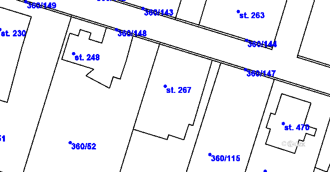 Parcela st. 267 v KÚ Štítina, Katastrální mapa
