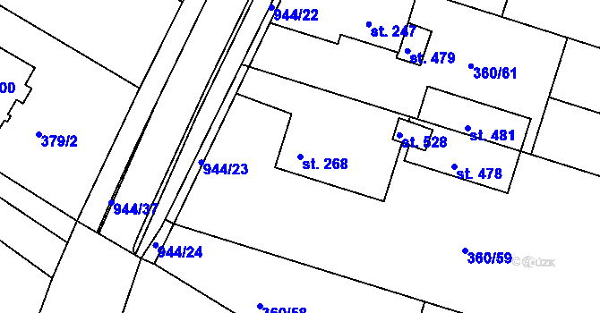 Parcela st. 268 v KÚ Štítina, Katastrální mapa