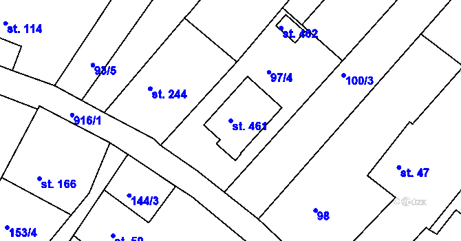 Parcela st. 461 v KÚ Štítina, Katastrální mapa