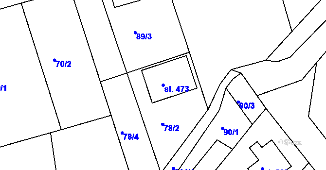 Parcela st. 473 v KÚ Štítina, Katastrální mapa