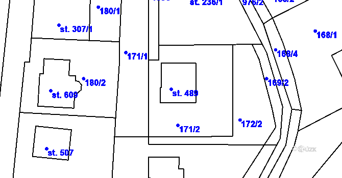 Parcela st. 489 v KÚ Štítina, Katastrální mapa