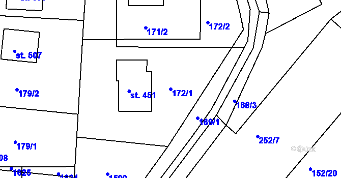 Parcela st. 172/1 v KÚ Štítina, Katastrální mapa