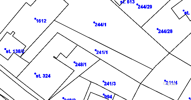 Parcela st. 241/1 v KÚ Štítina, Katastrální mapa