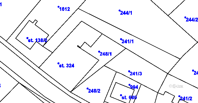 Parcela st. 248/1 v KÚ Štítina, Katastrální mapa
