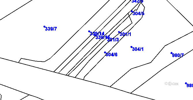 Parcela st. 301 v KÚ Štítina, Katastrální mapa