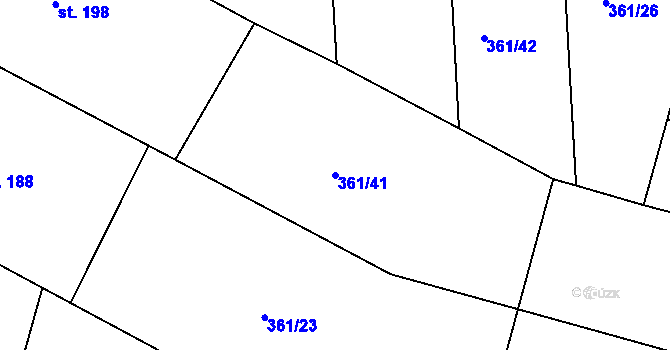 Parcela st. 361/41 v KÚ Štítina, Katastrální mapa