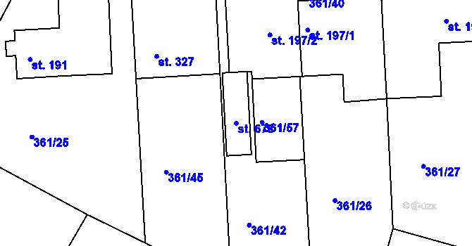 Parcela st. 678 v KÚ Štítina, Katastrální mapa