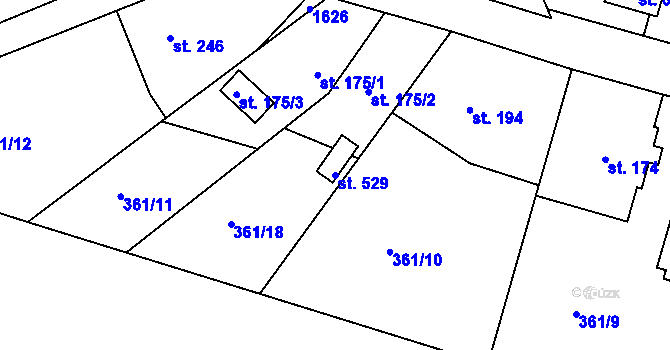 Parcela st. 529 v KÚ Štítina, Katastrální mapa