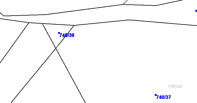 Parcela st. 740/38 v KÚ Popov nad Vláří, Katastrální mapa