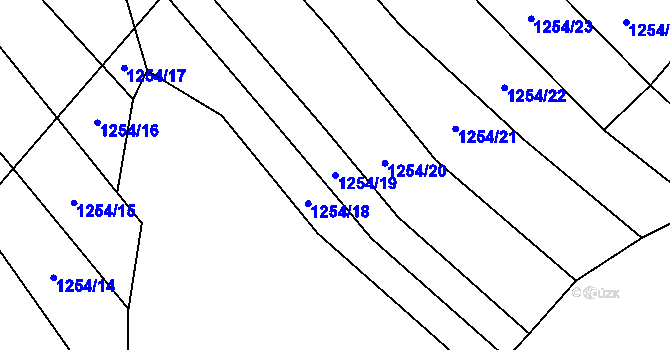Parcela st. 1254/19 v KÚ Popov nad Vláří, Katastrální mapa