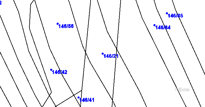 Parcela st. 146/21 v KÚ Popov nad Vláří, Katastrální mapa