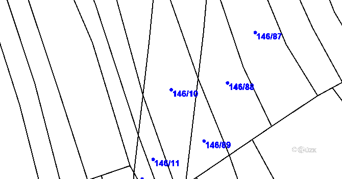 Parcela st. 146/10 v KÚ Popov nad Vláří, Katastrální mapa