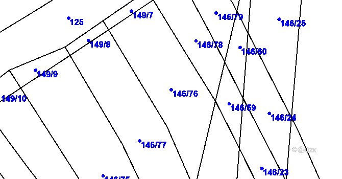 Parcela st. 146/76 v KÚ Popov nad Vláří, Katastrální mapa