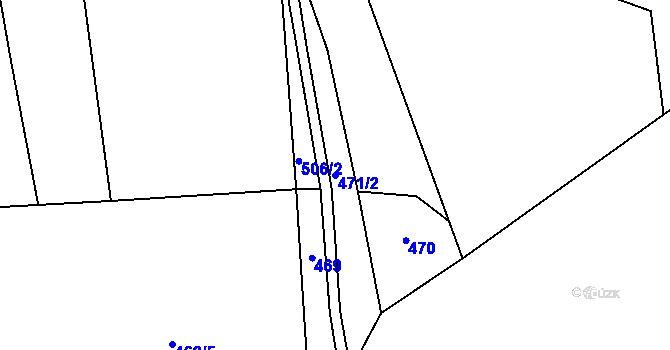 Parcela st. 471/2 v KÚ Popov nad Vláří, Katastrální mapa