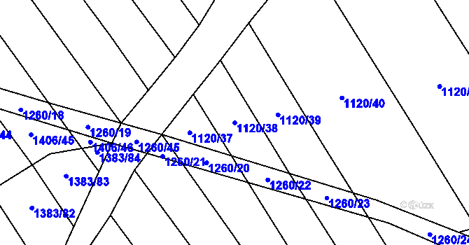 Parcela st. 1120/38 v KÚ Popov nad Vláří, Katastrální mapa