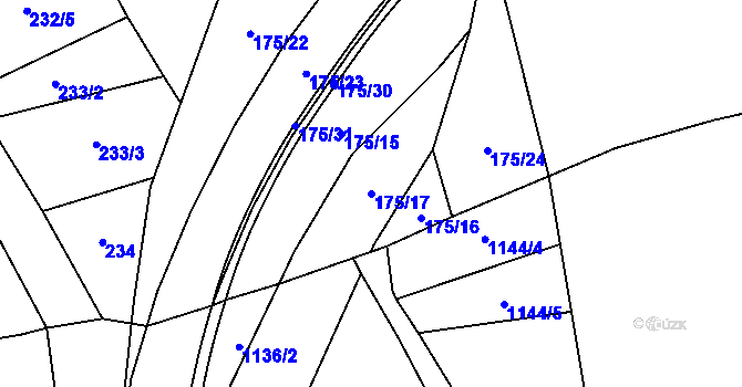 Parcela st. 175/17 v KÚ Popov nad Vláří, Katastrální mapa