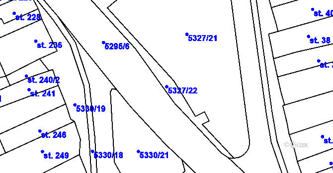 Parcela st. 5327/22 v KÚ Štítná nad Vláří, Katastrální mapa