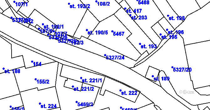 Parcela st. 5327/24 v KÚ Štítná nad Vláří, Katastrální mapa