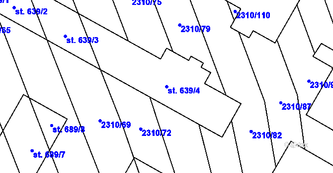 Parcela st. 639/4 v KÚ Štítná nad Vláří, Katastrální mapa