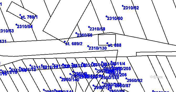 Parcela st. 2310/130 v KÚ Štítná nad Vláří, Katastrální mapa