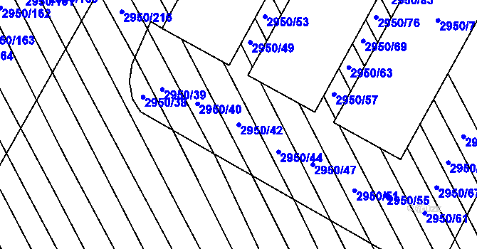 Parcela st. 2950/42 v KÚ Štítná nad Vláří, Katastrální mapa