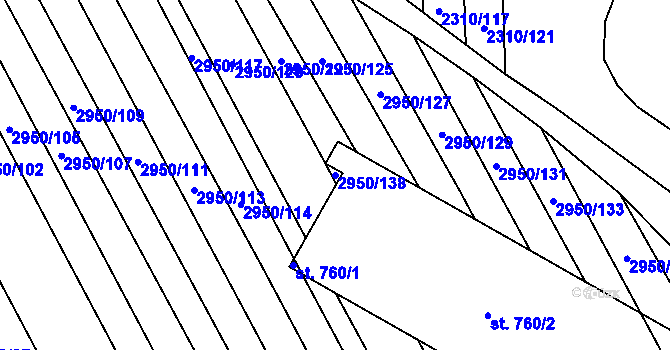 Parcela st. 2950/138 v KÚ Štítná nad Vláří, Katastrální mapa