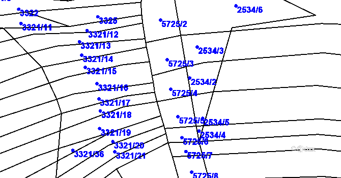 Parcela st. 5725/4 v KÚ Štítná nad Vláří, Katastrální mapa