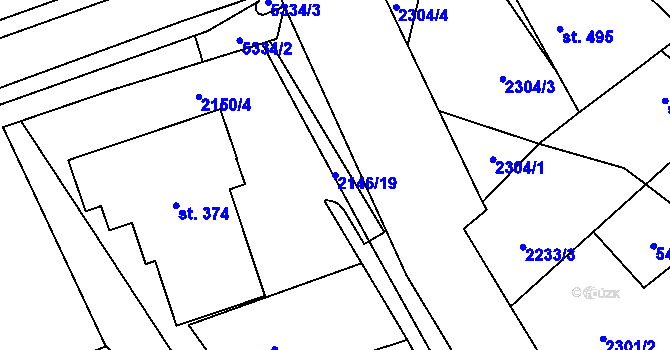 Parcela st. 2146/19 v KÚ Štítná nad Vláří, Katastrální mapa