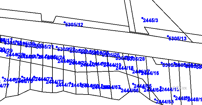 Parcela st. 5305/26 v KÚ Štítná nad Vláří, Katastrální mapa
