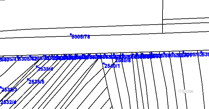Parcela st. 5305/53 v KÚ Štítná nad Vláří, Katastrální mapa