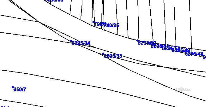 Parcela st. 5295/33 v KÚ Štítná nad Vláří, Katastrální mapa