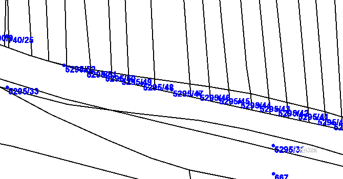 Parcela st. 5295/47 v KÚ Štítná nad Vláří, Katastrální mapa