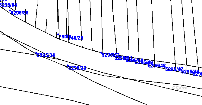 Parcela st. 5295/52 v KÚ Štítná nad Vláří, Katastrální mapa