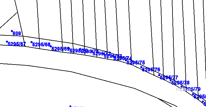 Parcela st. 5295/73 v KÚ Štítná nad Vláří, Katastrální mapa