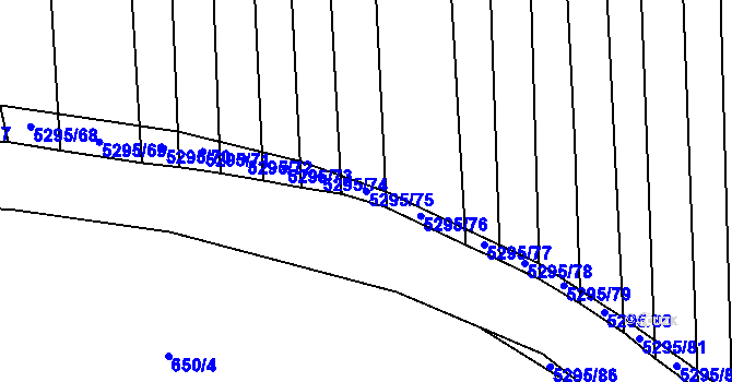 Parcela st. 5295/75 v KÚ Štítná nad Vláří, Katastrální mapa