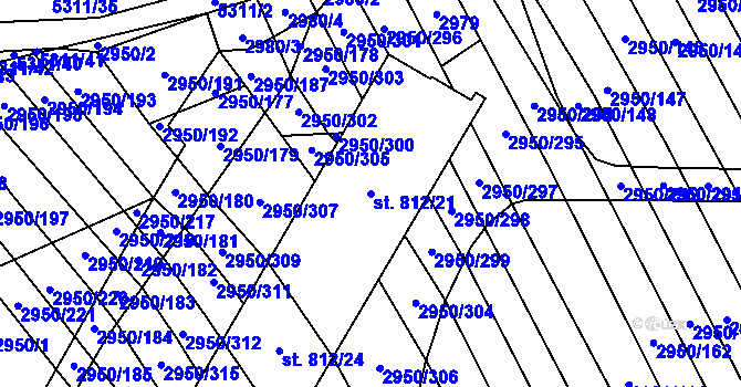Parcela st. 812/21 v KÚ Štítná nad Vláří, Katastrální mapa