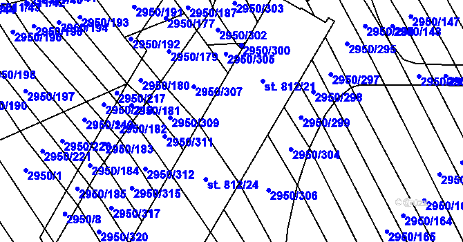 Parcela st. 812/22 v KÚ Štítná nad Vláří, Katastrální mapa