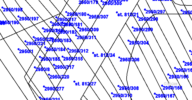 Parcela st. 812/23 v KÚ Štítná nad Vláří, Katastrální mapa