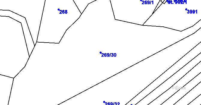 Parcela st. 269/30 v KÚ Štítná nad Vláří, Katastrální mapa